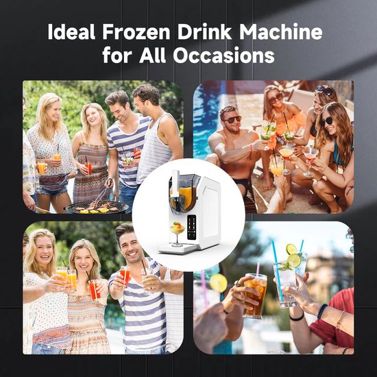 ITRONIQ Slushie Machine 1,9 Liter - Frozen Drink Maker - Slush Maker - Milkshake Cocktail Frappé - 6 Programma's - 250W - Wit — afbeelding 5
