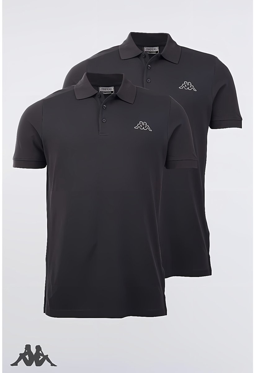 Kappa herenpoloshirt Venist Men set van 2 stuks 707468 Asfalt-M 19-0201-asphalt