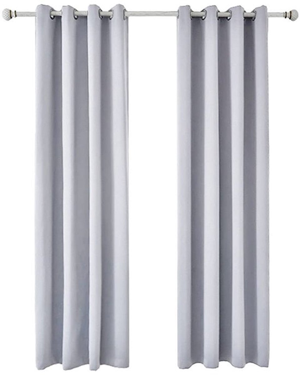 EGoods - Set van 2 verduisterende gordijnen voor schuifdeur in grijs, 52 x 84 inch