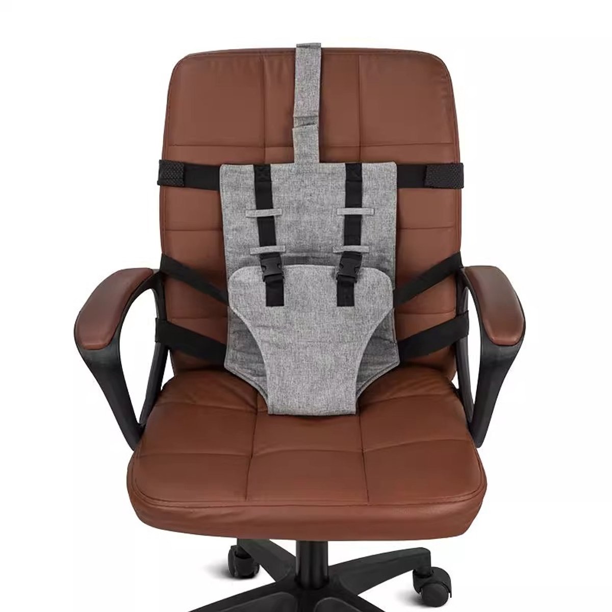 Draagbare Reiskinderstoel – Compact Opvouwbaar – Veiligheidstuigje – Machinewasbaar – Geschikt Voor Stoelen 35 Tot 53 Cm – Geschikt voor baby's van 6 maanden tot 3 jaar – Grijs – foto 8