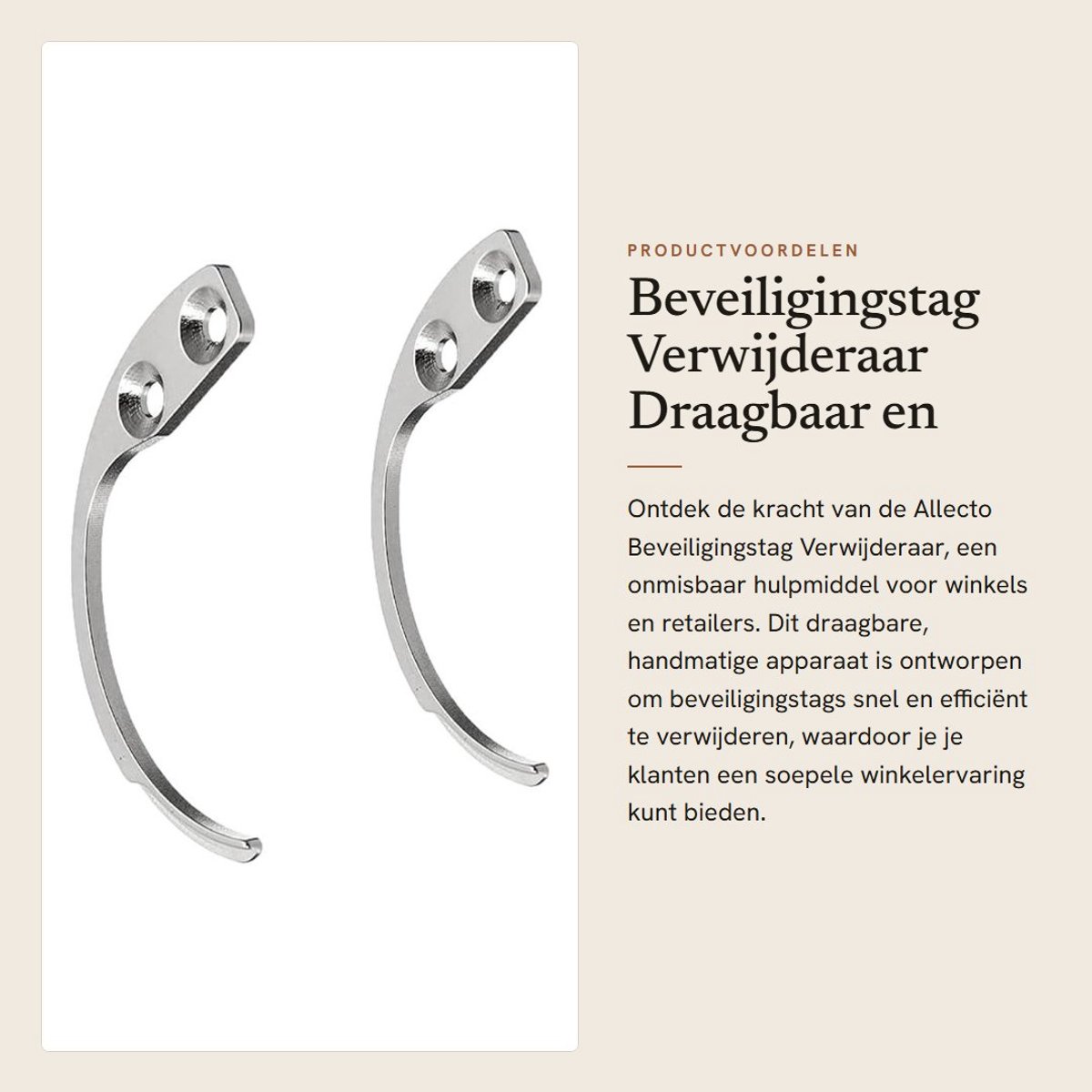 Dailygoods- Beveiligingstag Verwijderaar Draagbaar - Handmatige Verwijderaar - Magneet Sleutel - Hoogwaardig Verenstaal - Betrouwbaar Ontwerp met Ophanggaten - Tagverwijderaar