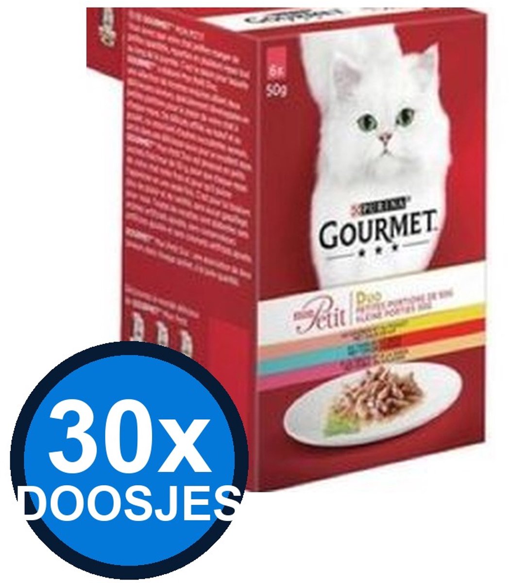 Gourmet Gourmet - Mon Petit Duo Vis & Vlees 6x50g - Kattenvoer Natvoer - 300g