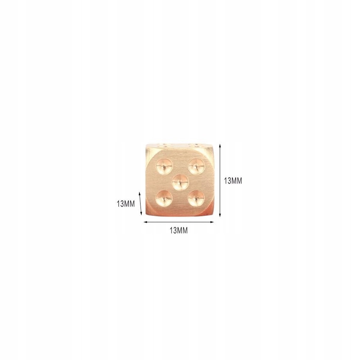 Gouden dobbelstenen - metaal, 13mm, ideaal als cadeau