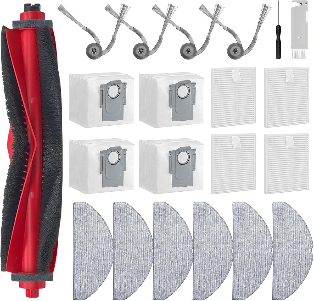 Accessoireset robotstofzuiger Q7 L5+ - 4 HEPA-filters - 21 stuks - Perfecte vervanging - ShopVlot