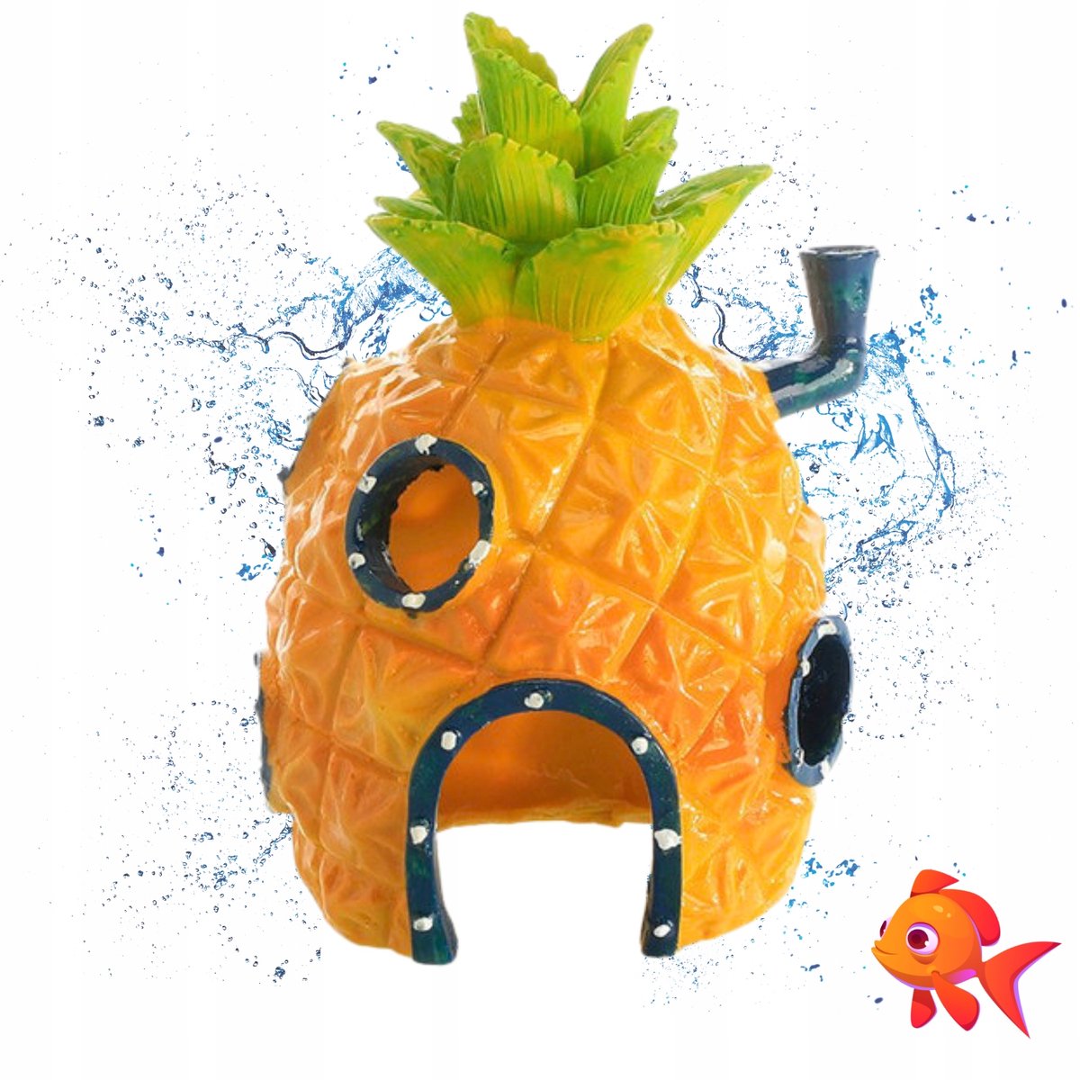 Ananas Aquarium Decoratie - Sprookjesachtig Huisje voor Vissen (12cm)