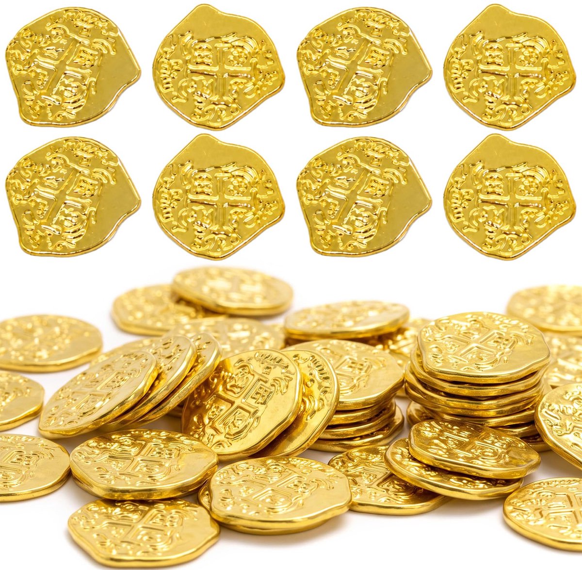 Piratenmunten 100 stuks - Romeinse schatmunten - Voor Dungeons & Dragons - Perfect voor schatzoektochten - ShopVlot