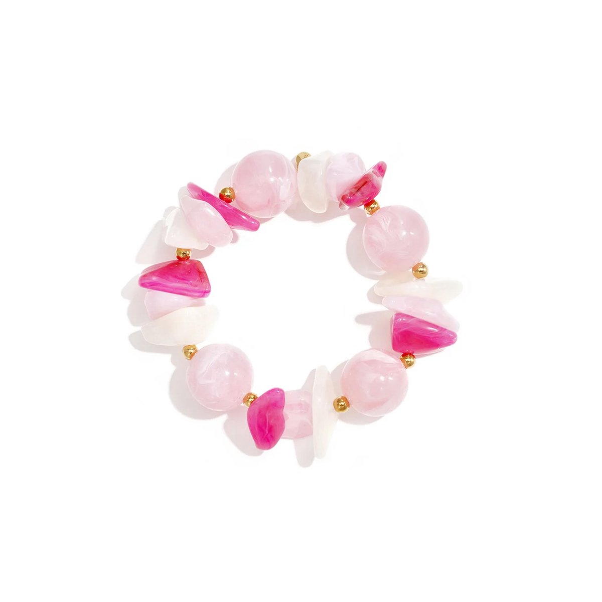 Coastline Armband | RVS (verkleurt niet) & Acryl Goud & Roze | Leukste Armbanden Voor Haar