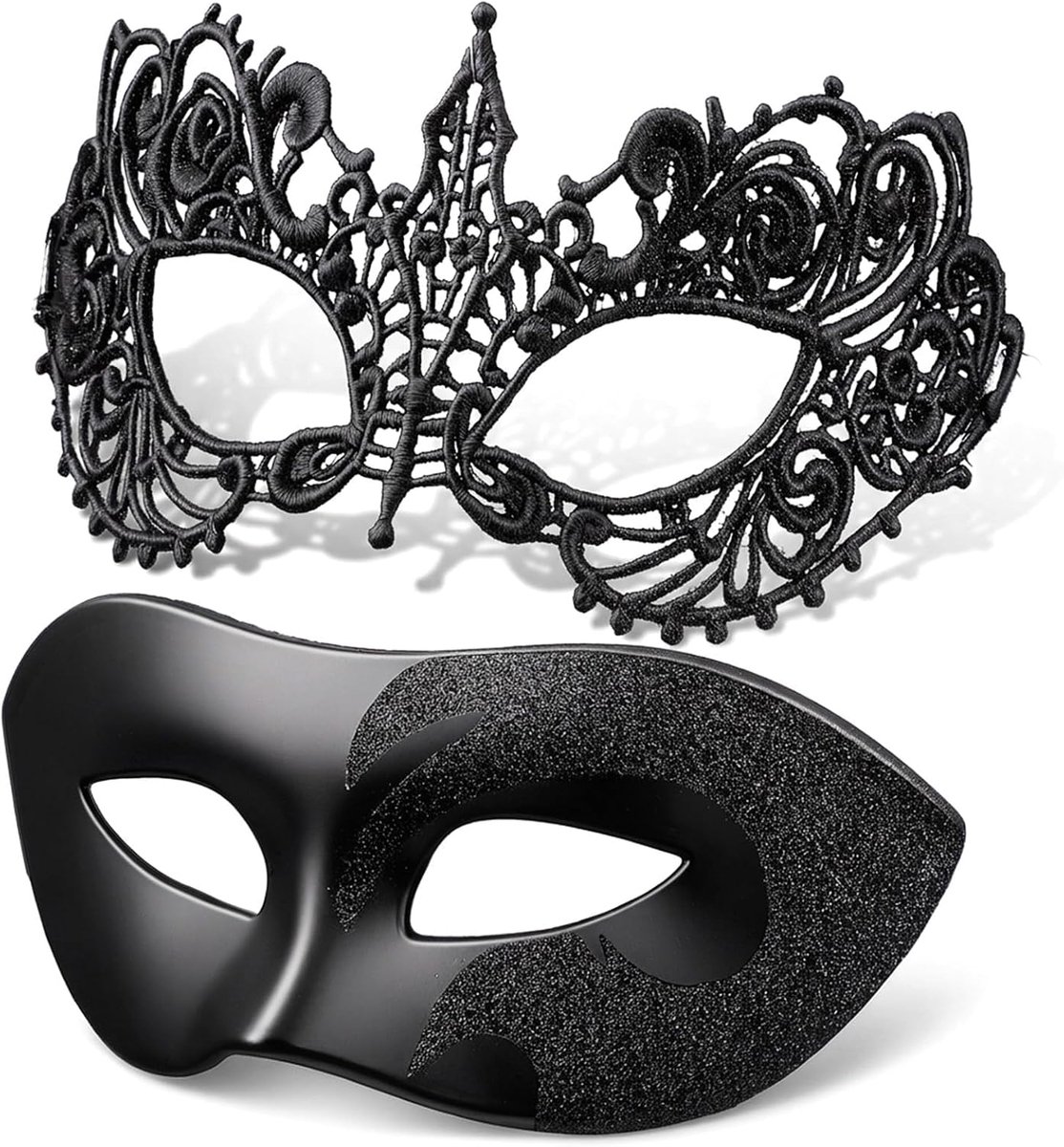 Maskerade masker voor koppels - Venetiaans feestmasker - Kanten maskerset - Perfect voor Mardi Gras - SnelShoppen