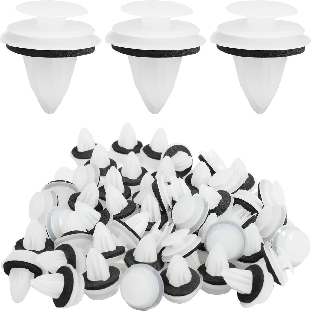 Universele voertuigclips 50 stuks - Robuust kunststof - Met foam seal - Voor duurzame montage - SnelShoppen