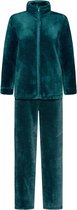 GAUBERT® Dames Fleece Huispak met Rits - Loungewear - Superzacht en Warm Coral Fleece - Blauwgroen - 2332-Green - Maat L