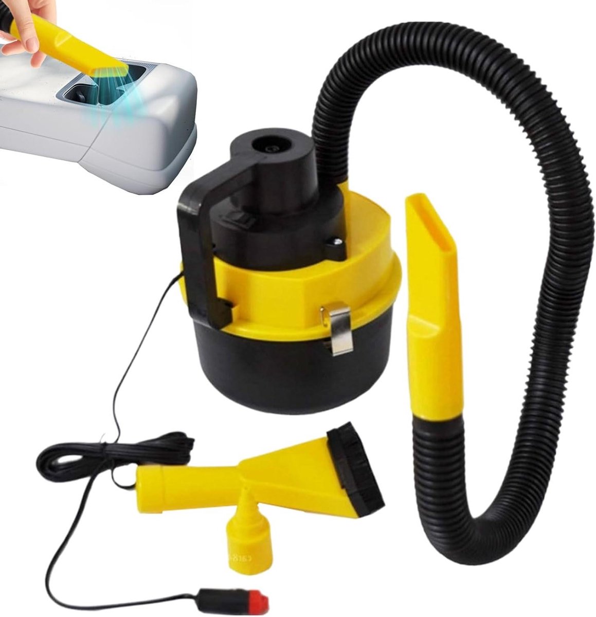 Autostofzuiger - Handstofzuiger Auto - Auto Interieur Reinigen - Nat en Droog Gebruik - 21 x 21 x 21 cm