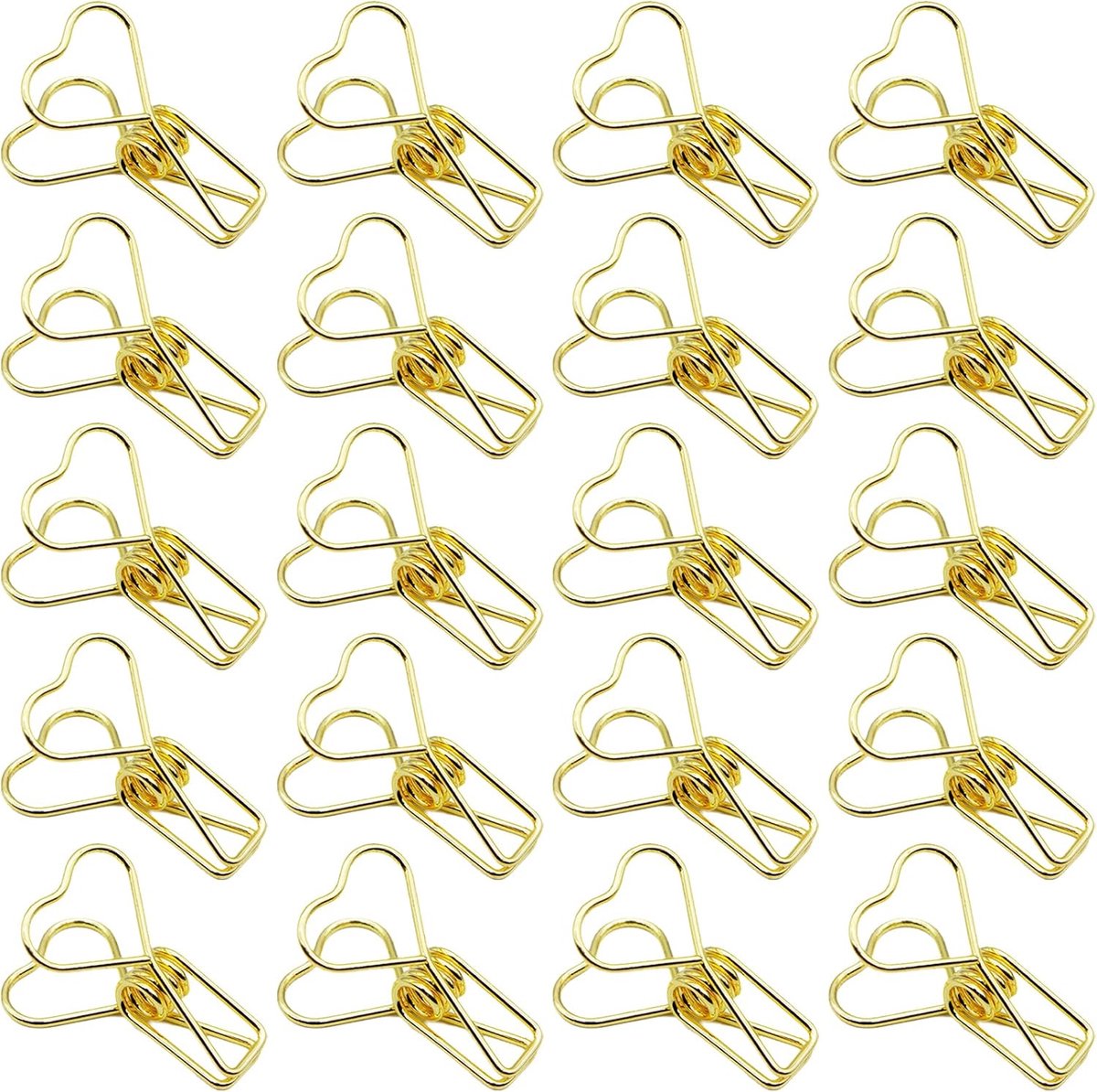Paperclips Hartvorm 20 Stuks - Metaal - Kleurvol en Roestvrij - Perfect voor Documenten en Foto's - SnelShoppen