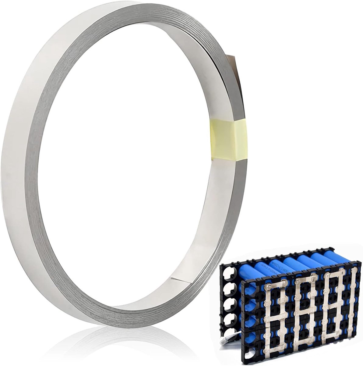 Nickel tape 0.1×8mm - 10m rol - nickelplated staal - ideaal voor batterijlassen - SnelShoppen