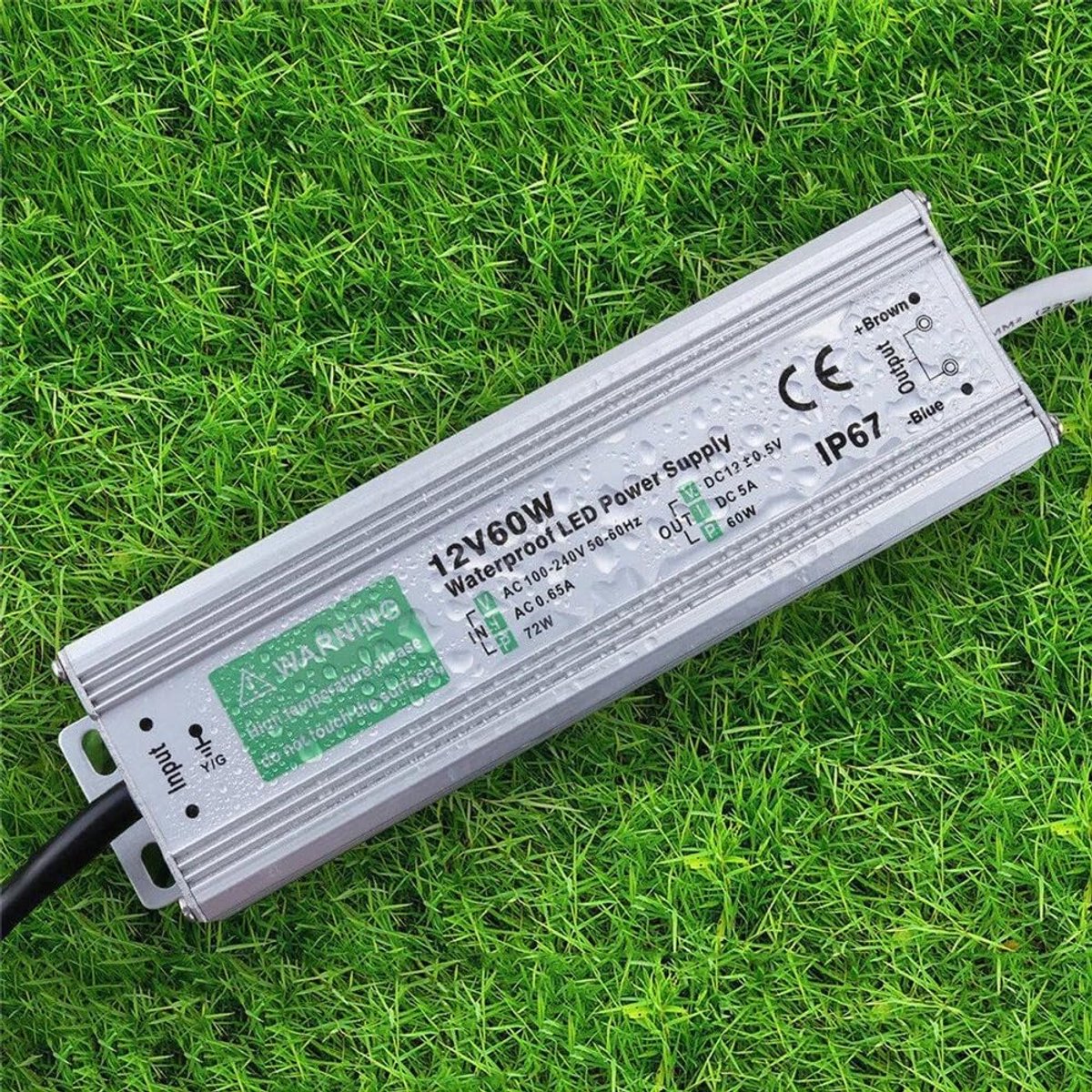 Led-driver 60 W – 12 V 5 A – waterdicht IP67 – ideaal voor buiten ledstrips - SnelShoppen
