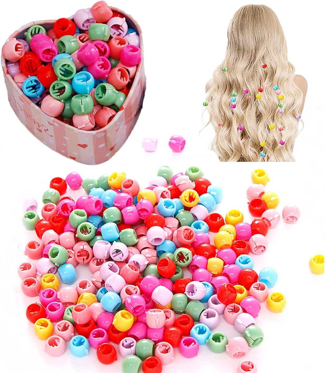 Mini Haar Clips 200 Stuks - Kleurige Parels - Plastic Regenboog Clips - Perfect voor Haarstyling - SnelShoppen