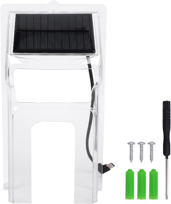 Deurbel Regenkap - Deurbel Beschermhoes - Deurbel Beschermen - Zonne-energie Opladend - 11.5 x 21.5 cm - Transparant — afbeelding 3