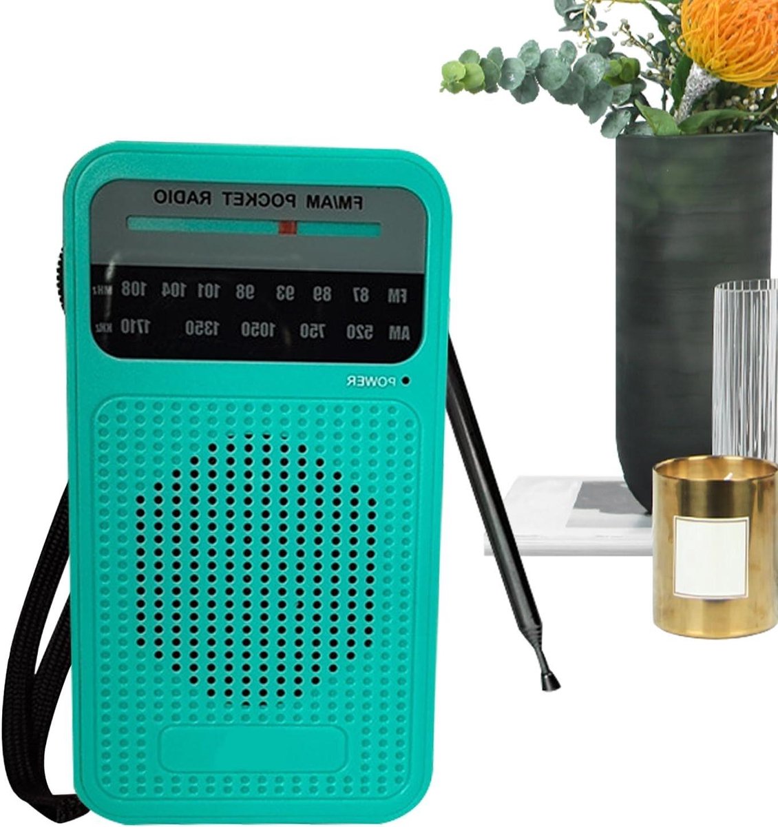 Draagbare Transistor Radio - Zakradio AM FM - Muziek Luisteren Buiten - Dubbele Band Ontvangst - 13 cm - Groen