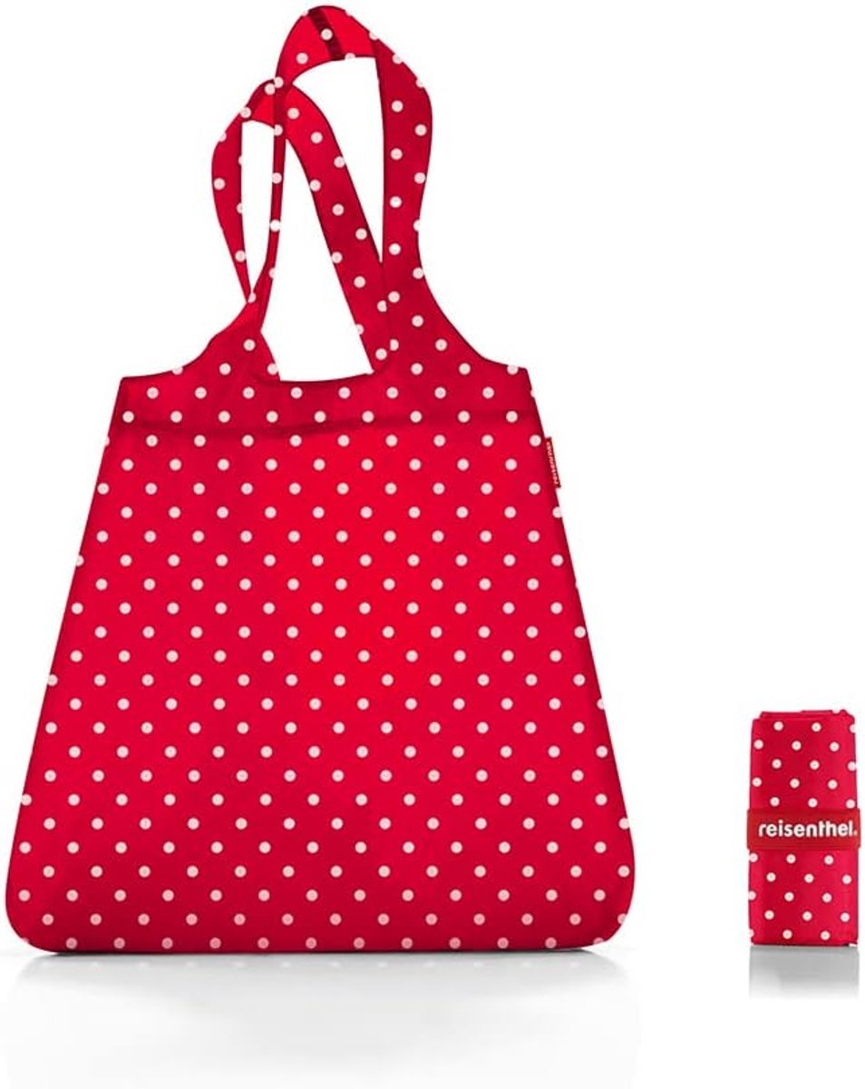Shopping bag 15L - gemengde stippen - chili rood - ideaal voor dagelijks gebruik - SnelShoppen