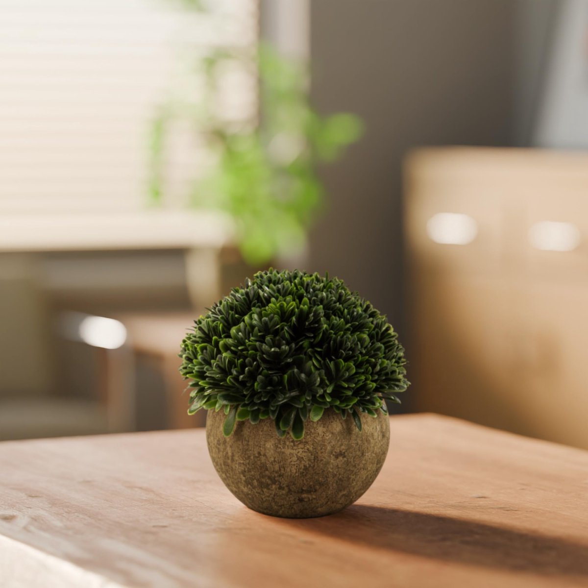 Kunstplanten set van 3 (20 cm) - onbreekbare natuurvezelpotten - decoratie voor woonkamer - levendige uitstraling - ShopVlot