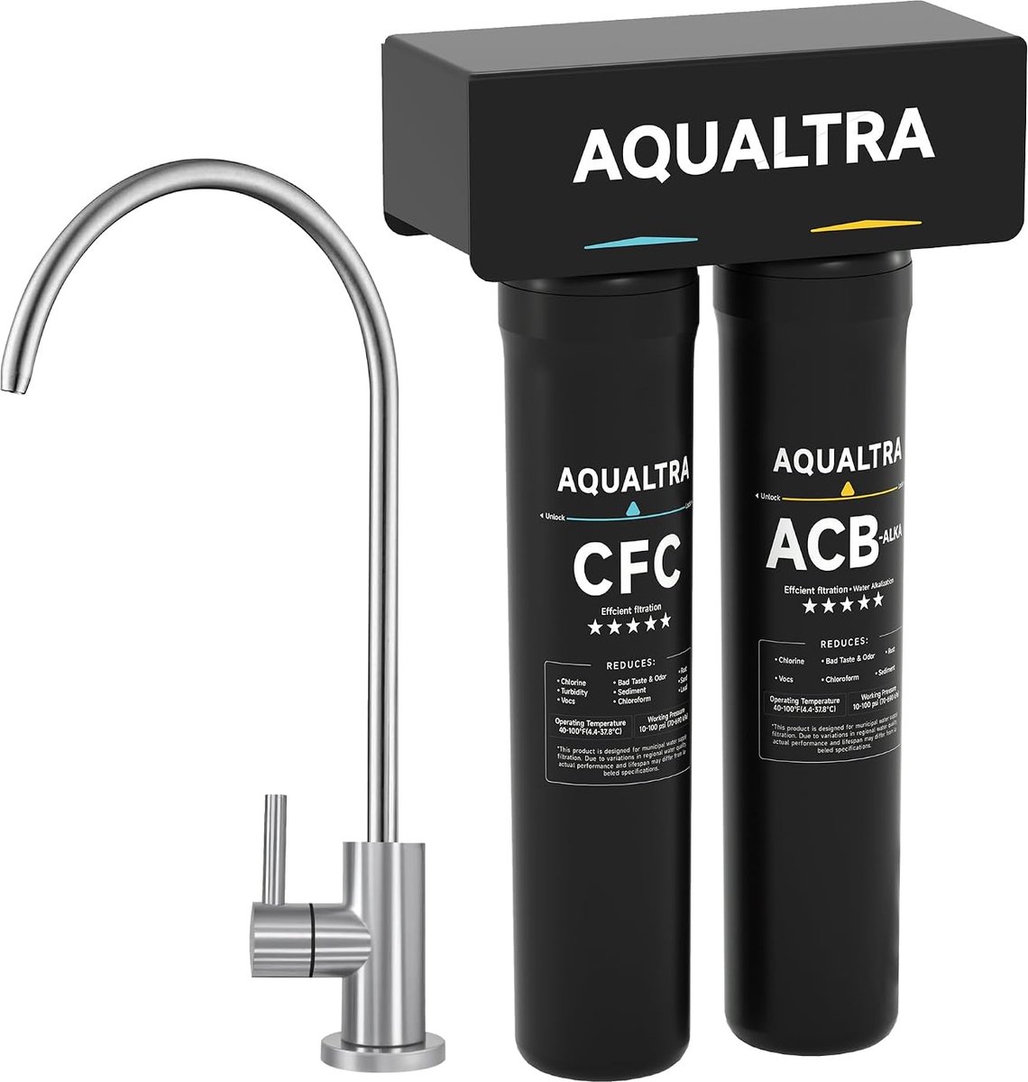 Waterfilter 2-traps 15-inch - Onder de gootsteen - Inclusief kraan - Gezond drinkwater - ShopVlot