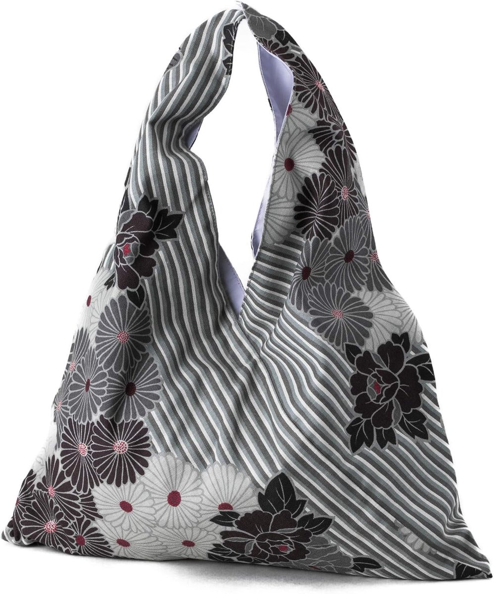 Tote bag met bloemenprint - herbruikbaar vouwbaar - met zakken - ideaal voor dagelijks gebruik - ShopVlot