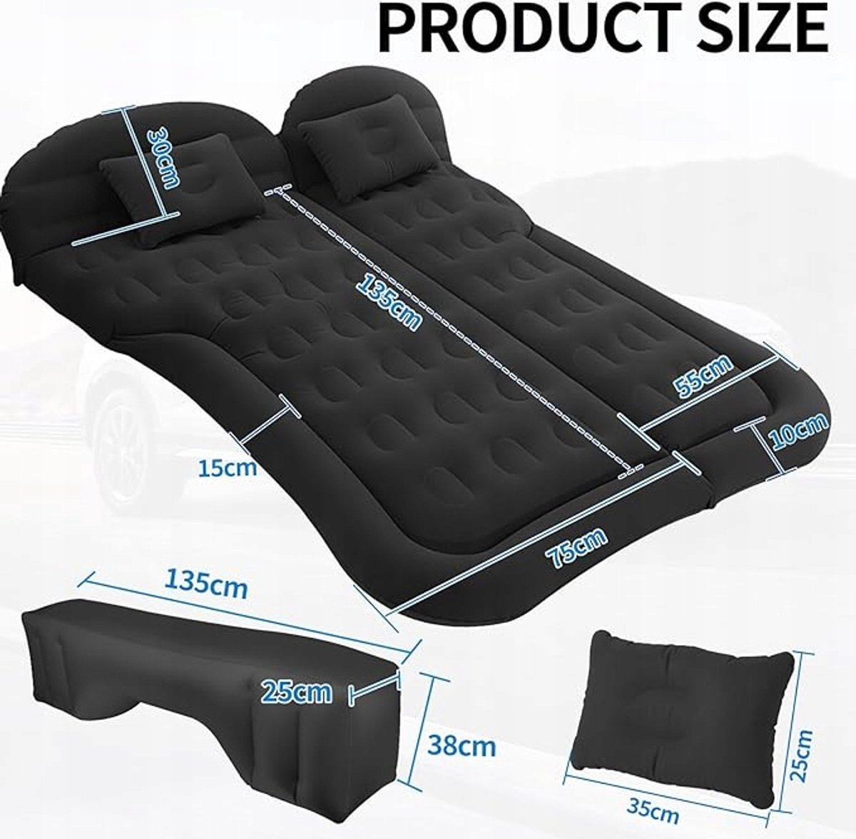 Opblaasbaar Autobed ​​+ Pomp - Comfortabel Kamperen in Reizen