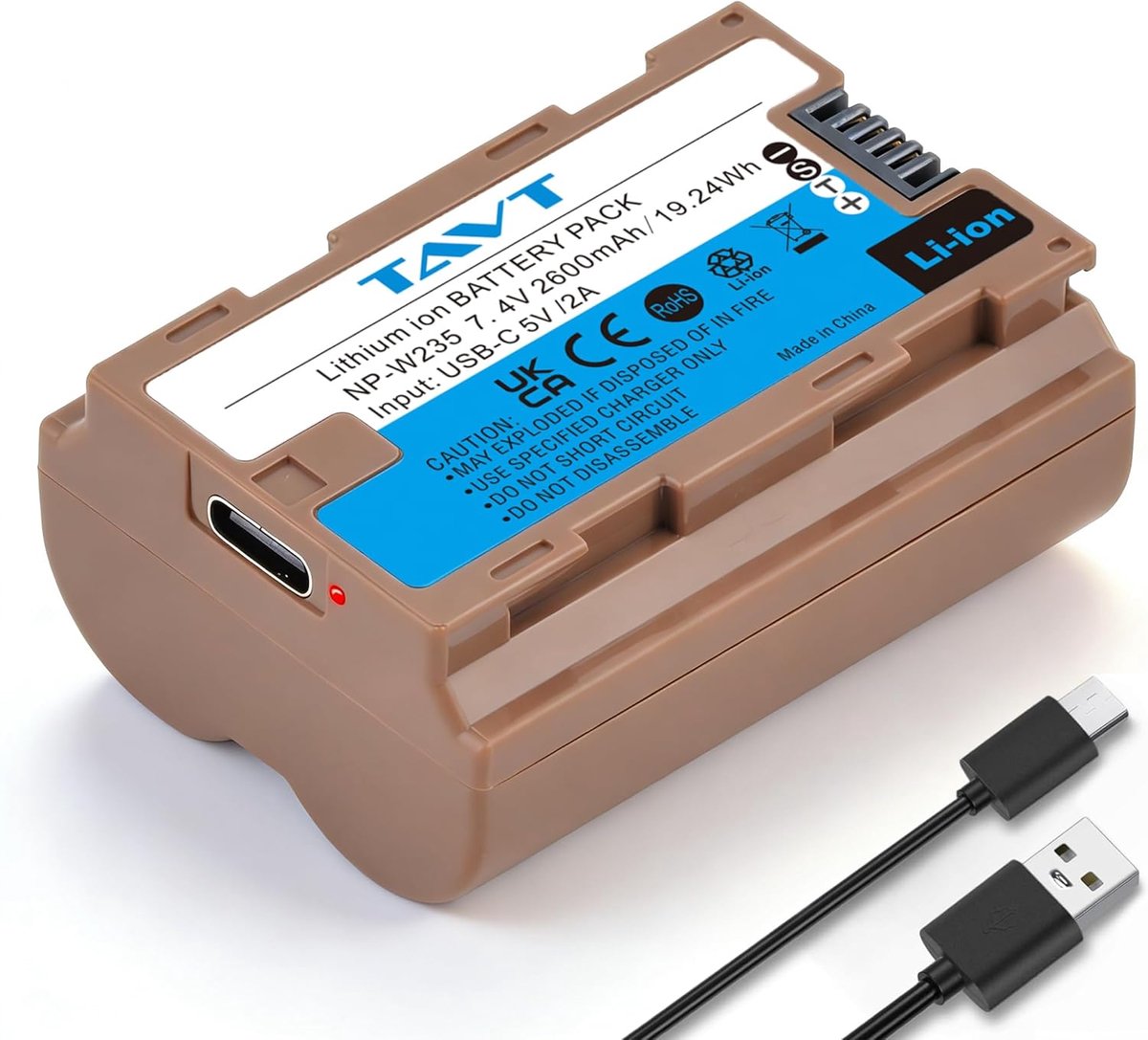 NP-W235 accu 2600mAh - lithium batterij - direct opladen - geschikt voor Fujifilm camera's - ShopVlot