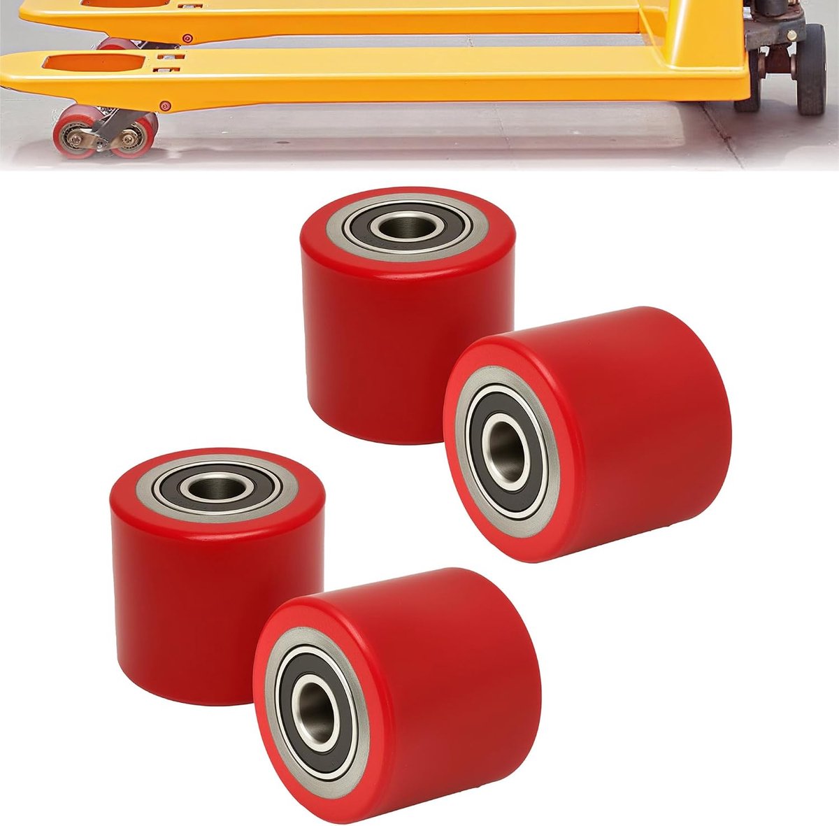 Palletwagenwielen 80 x 70 mm - PU wielen met kogellagers - Robuust en duurzaam - Ideaal voor heftrucks - ShopVlot