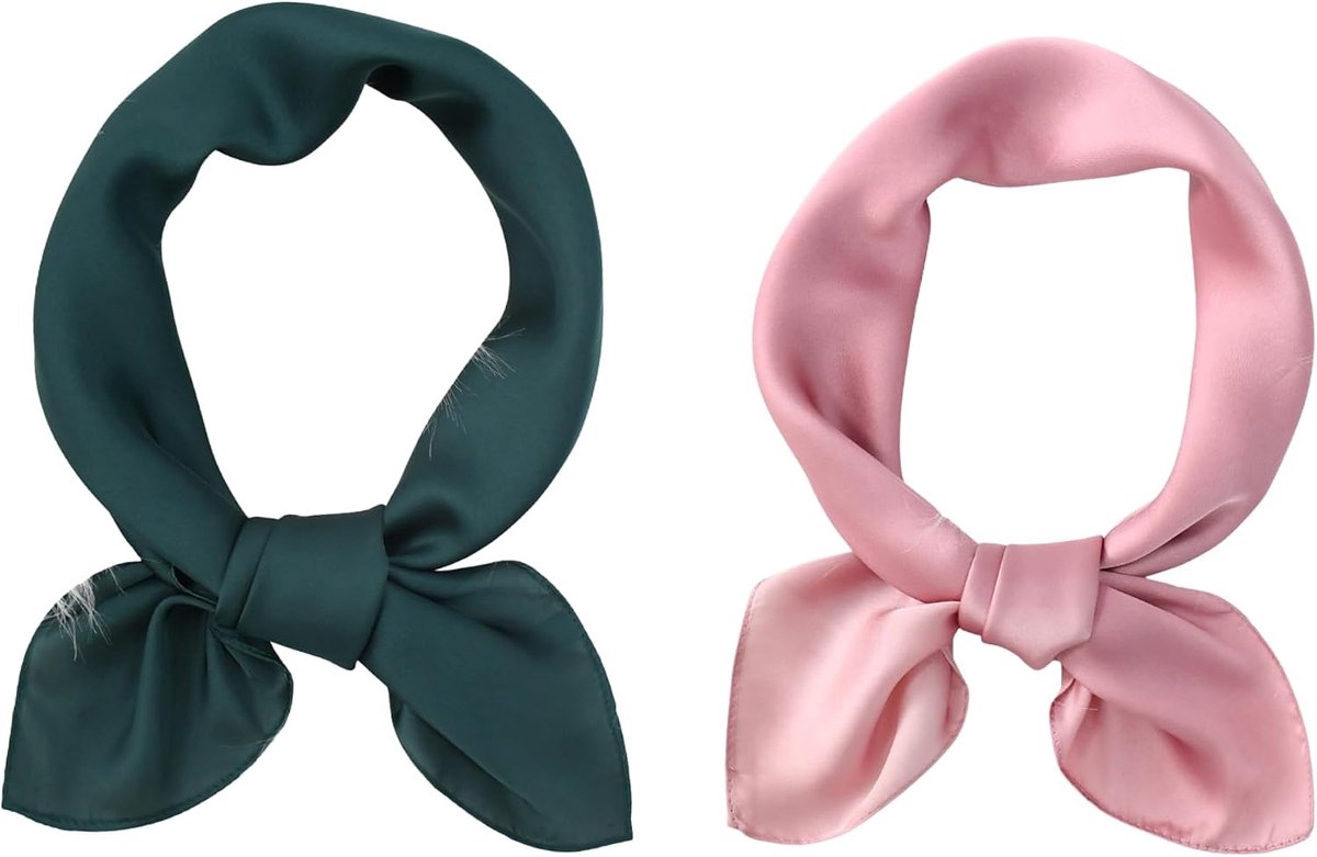 Chiffon sjaal set van 2 - Elegante vierkante sjaals - Tijdloos klassiek - Perfect voor strand of haar - ShopVlot
