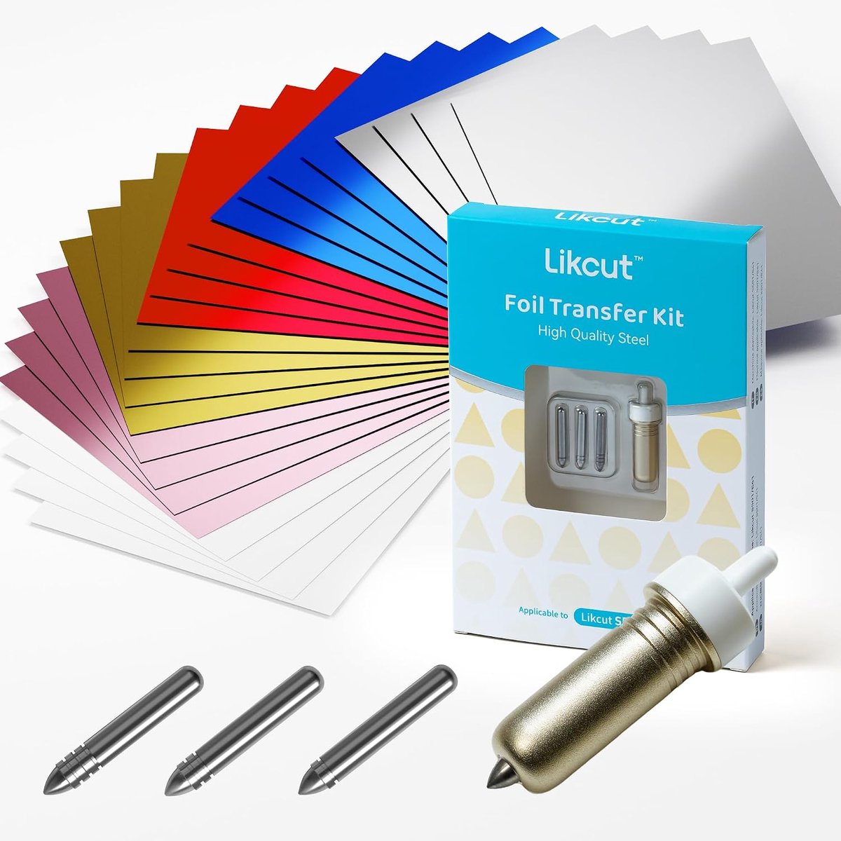 Folie transfer tool kit - 3-in-1 voor S501 & S41 plotter - met 15 folievellen en tape - ideaal voor trouwkaarten - ShopVlot