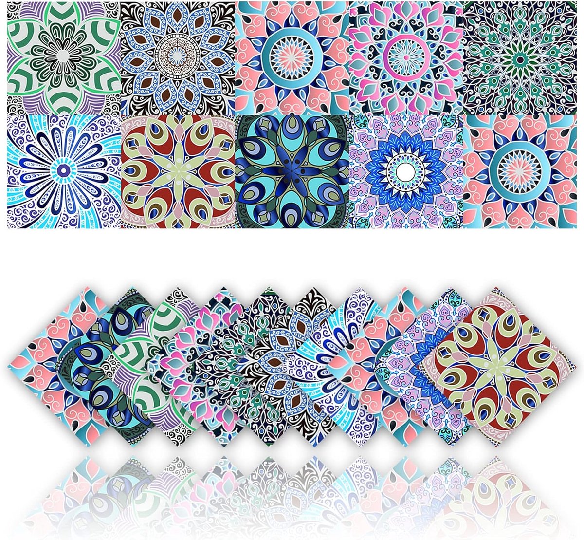Waterdichte PVC tegelstickers 15 x 15 cm - zelfklevende wanddecoratie - Bohemian mozaïekstijl - ShopVlot