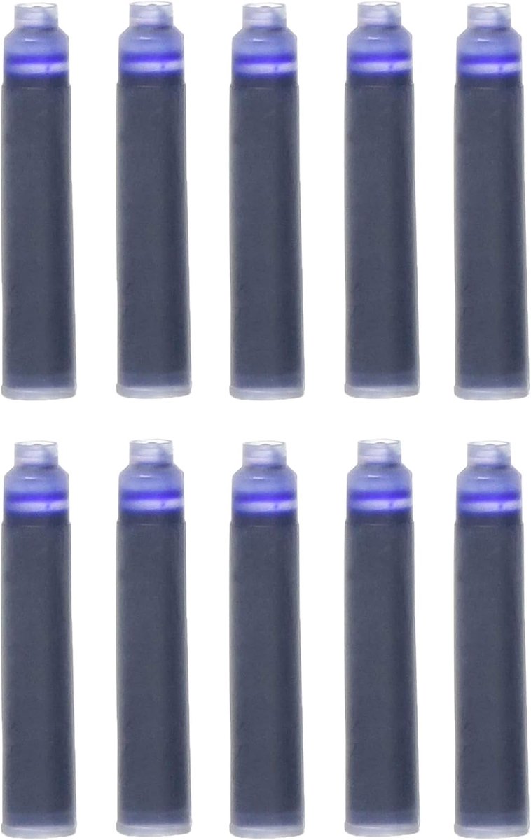 Vulpen inktpatronen blauw - verpakking van 10 - internationale maat - geschikt voor meerdere merken - ShopVlot