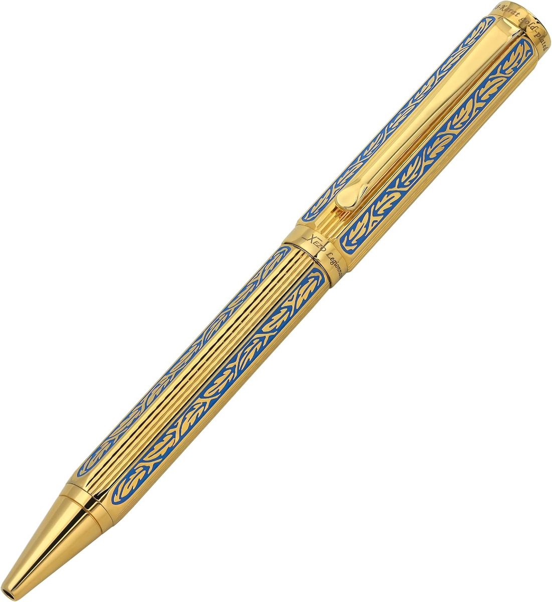 Balpen twist-action - medium punt - 18-karaats verguld - unieke octagonale vorm - ShopVlot