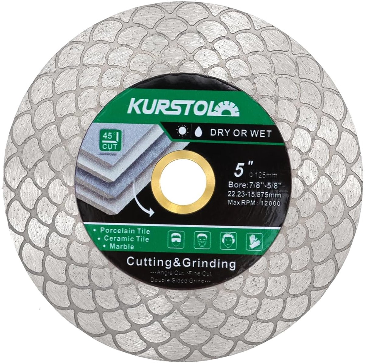 Diamantschijf 125mm - Dual Purpose Diamantschijf - Voor snijden en slijpen - Geschikt voor keramische tegels en graniet - ShopVlot