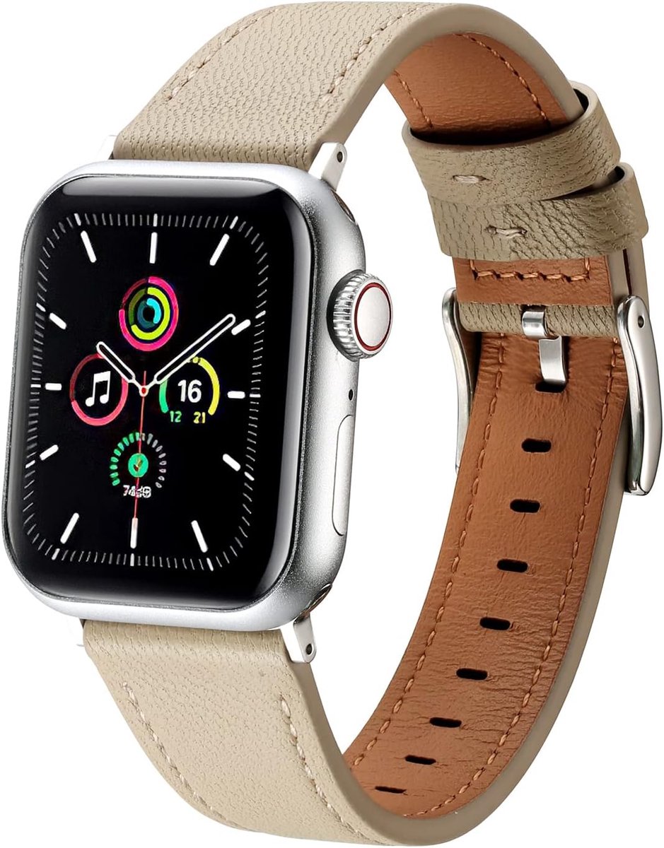 Leren band voor Apple Watch 49 mm, 45 mm, 44 mm, 42 mm - Premium echt leer - ShopVlot
