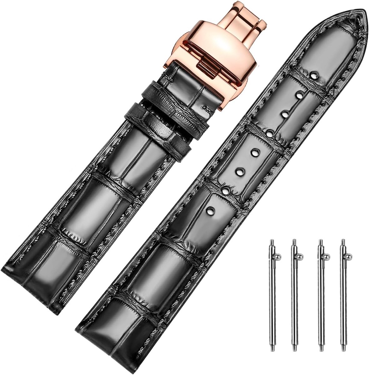 Horlogeband 22mm - Echt leer - Snelle bevestiging - Stijlvolle vervanging voor elke gelegenheid - ShopVlot