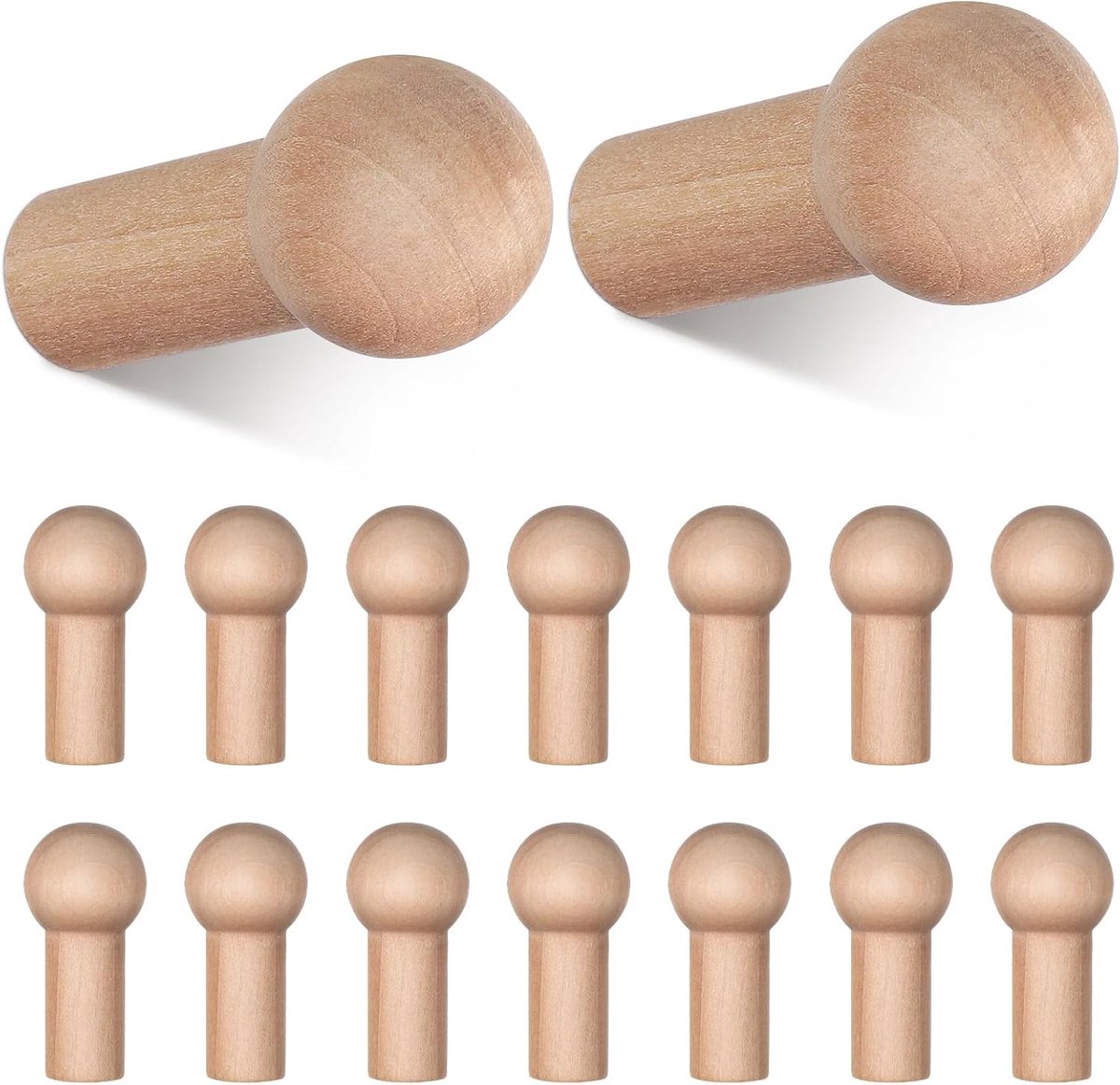 Haken voor kleding - Houten haken 51 mm - Met afgeronde hoeken - Ideaal voor jassen en handdoeken - ShopVlot
