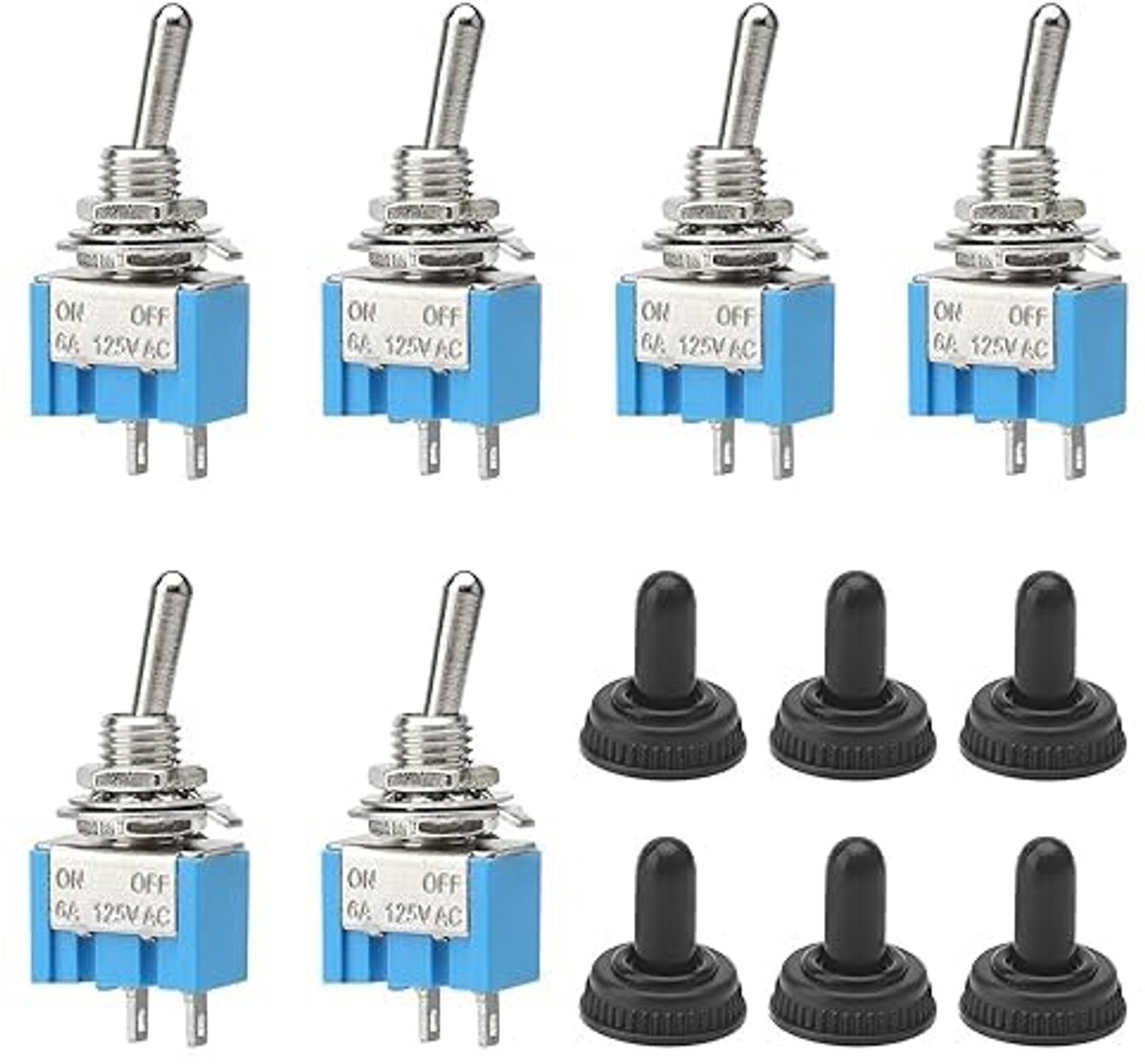 Rocker schakelaar 12 V - 2-pins mini schakelaar - 6 A/125 V - voor huishoudelijke apparaten en voertuigen - ShopVlot