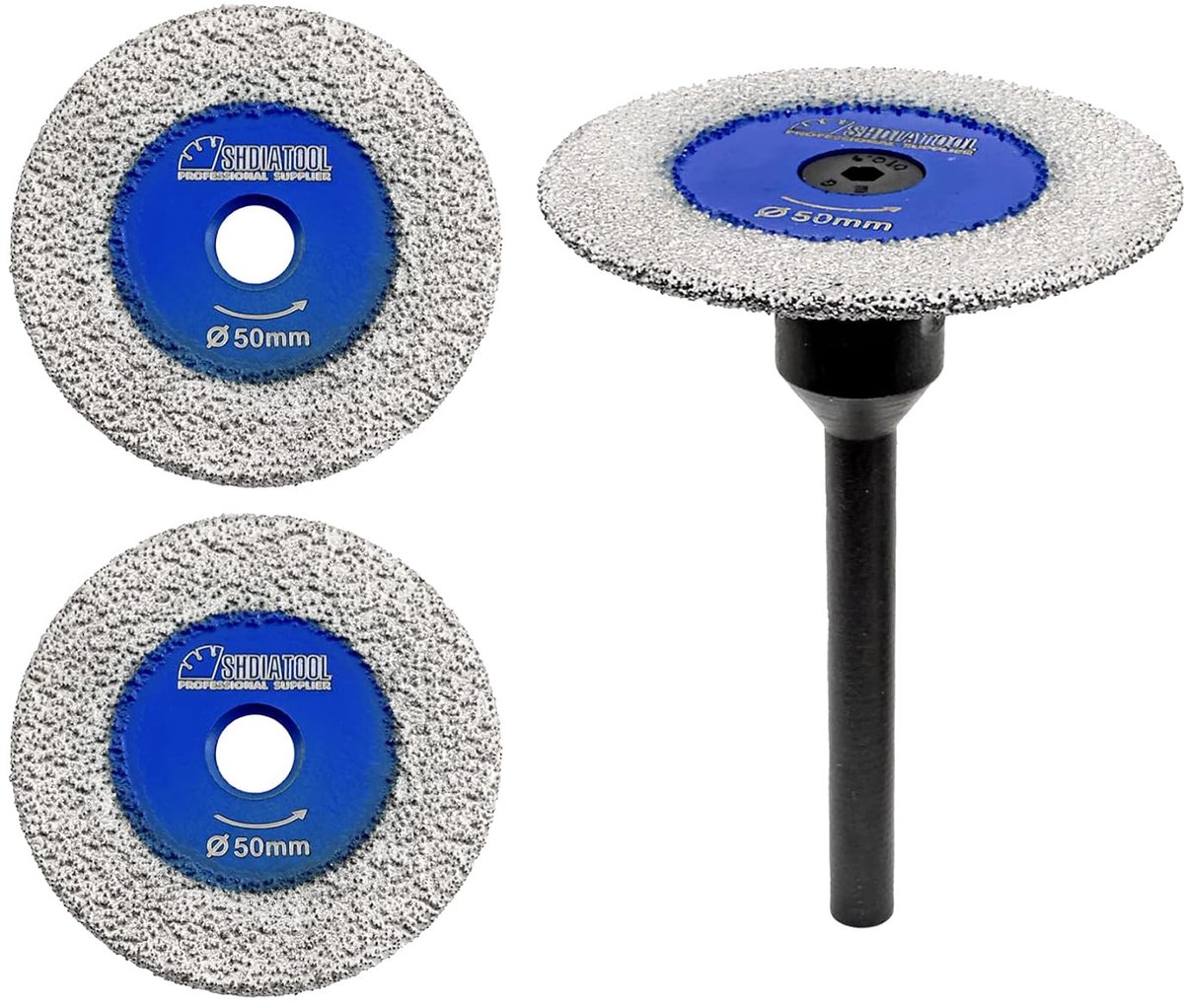 Mini zaagbladen 50mm - diamant - voor marmer, graniet en beton - geschikt voor droog en nat snijden - ShopVlot