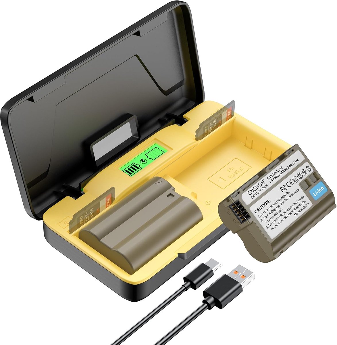 Dual batterij EN-EL15/EL15C 3000mAh - 20W snellader - compatibel met Nikon camera's - ideaal voor lange fotosessies - ShopVlot