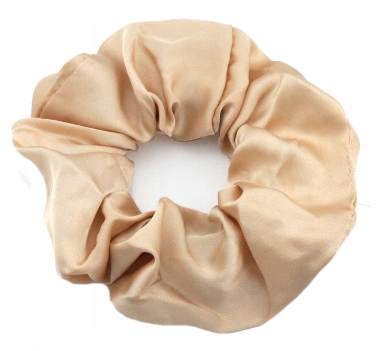 Satijnen Scrunchie Haarband Beige - Zacht en Haarvriendelijk