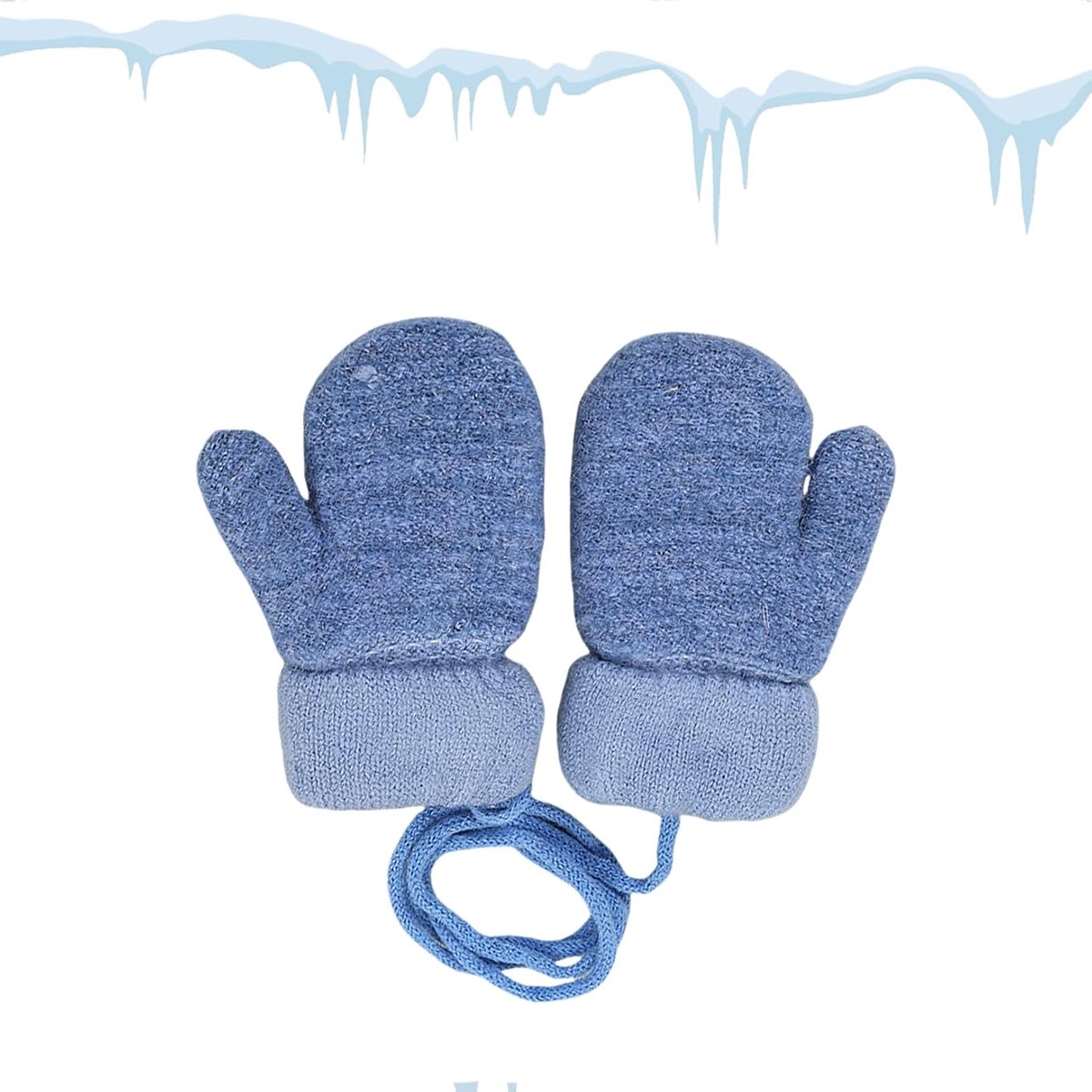 Kindermoffen 1-2 jaar - Gebreide wol - Met koord - Warmte voor kleine handjes - ShopVlot