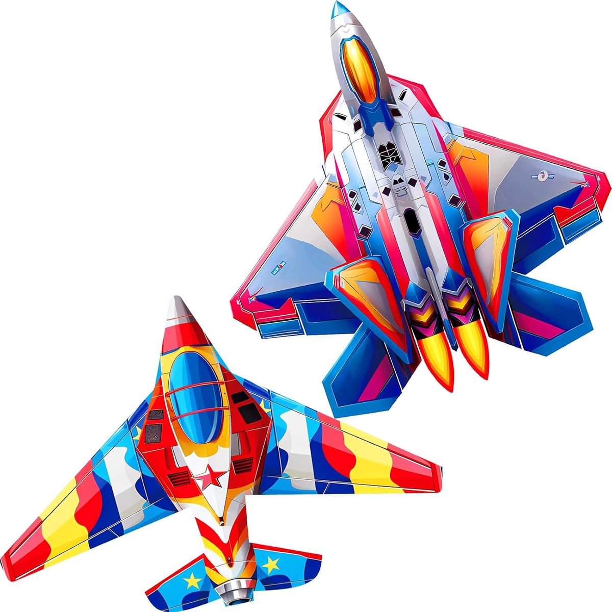 Vliegtuigvliegers set van 2 - sterk polyester - uniek ontwerp - perfect voor beginners - ShopVlot