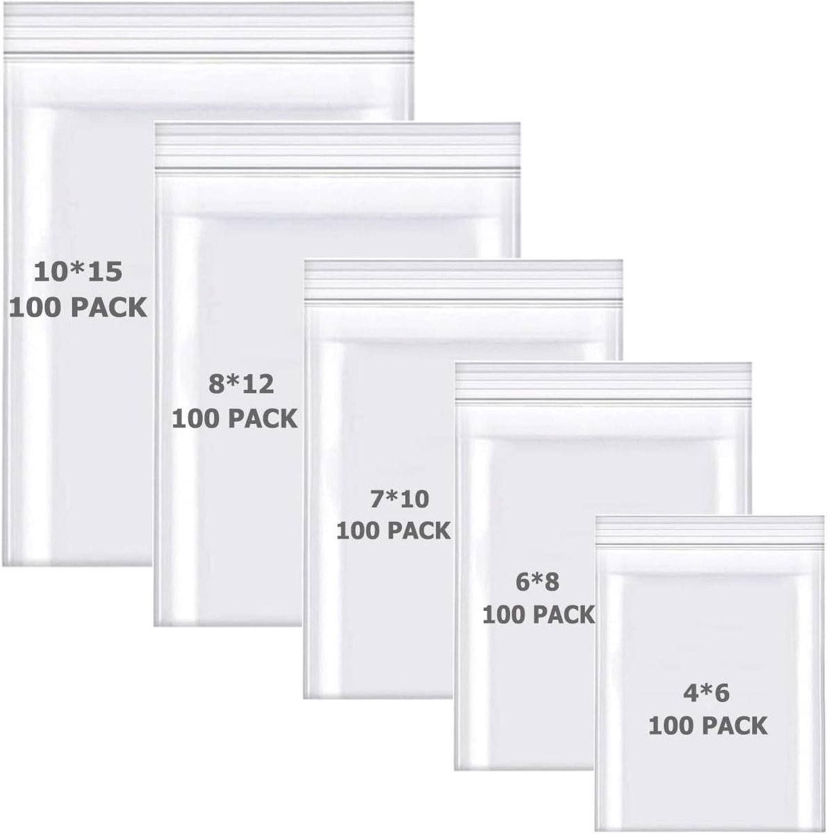 Grip Seal Bags Klein - Resealable Transparante Tassen - 5 Verschillende Maten - Perfect voor Organiseren - ShopVlot