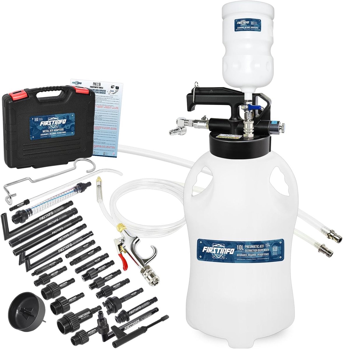 Olie vulapparaat 10L - Pneumatisch - 22 adapters inbegrepen - Snel en betrouwbaar gebruik - ShopVlot