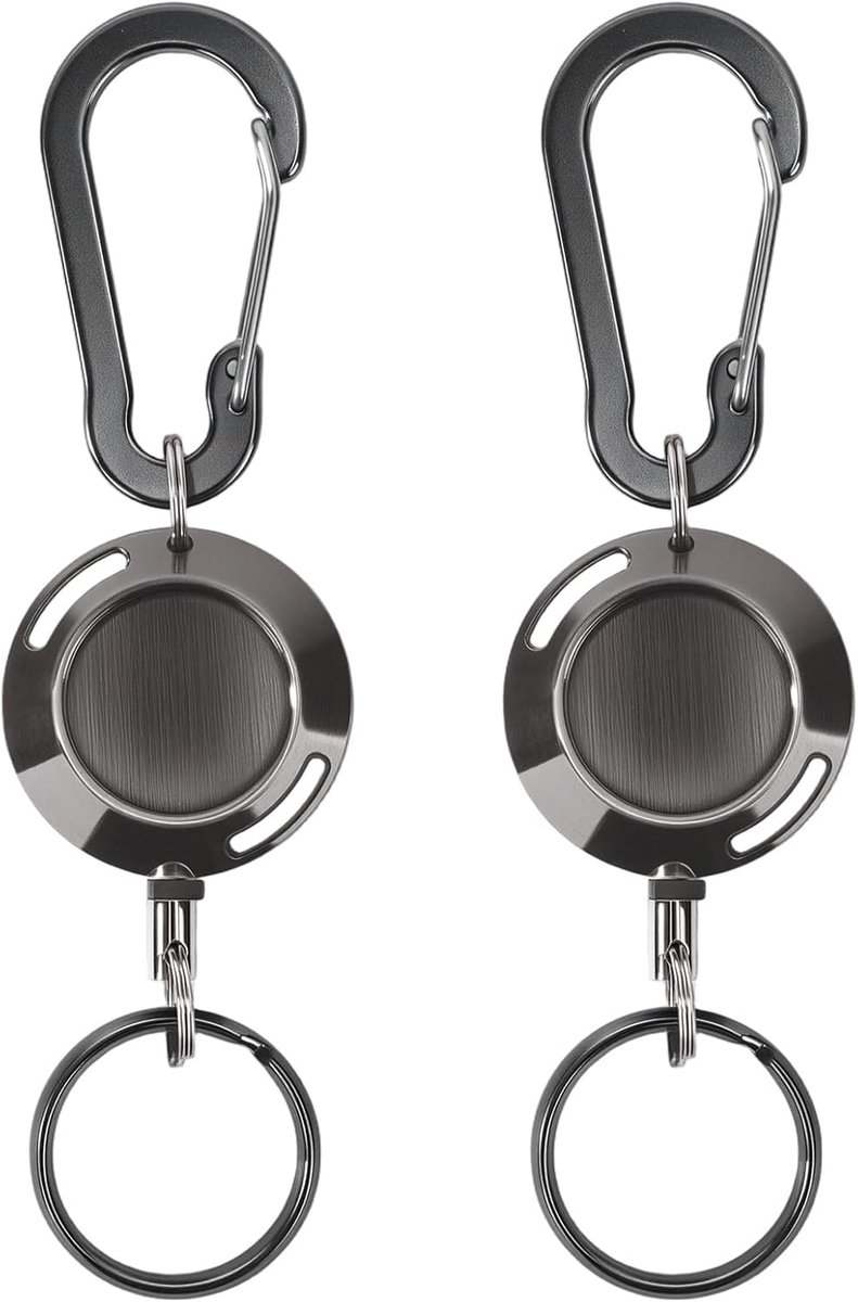 Uittrekbare sleutelhanger 60cm - metalen behuizing - met karabijnhaak - ideaal voor medewerkers - ShopVlot