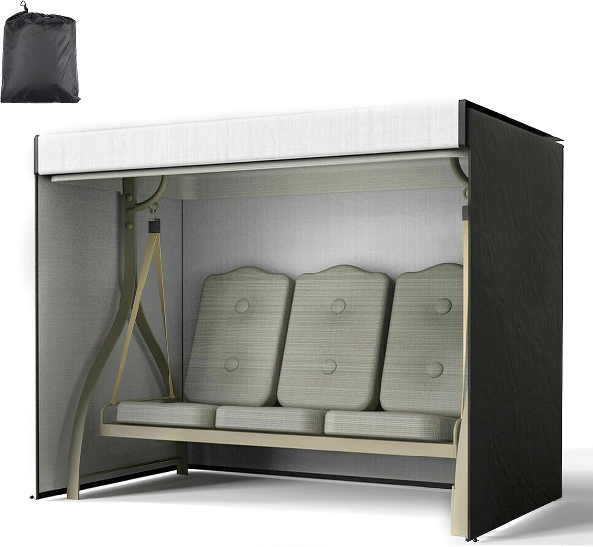 Beschermhoes voor 3-zits hangmat - 220 x 135 x 170 cm - waterdicht 600D Oxford - duurzaam en weerbestendig - ShopVlot