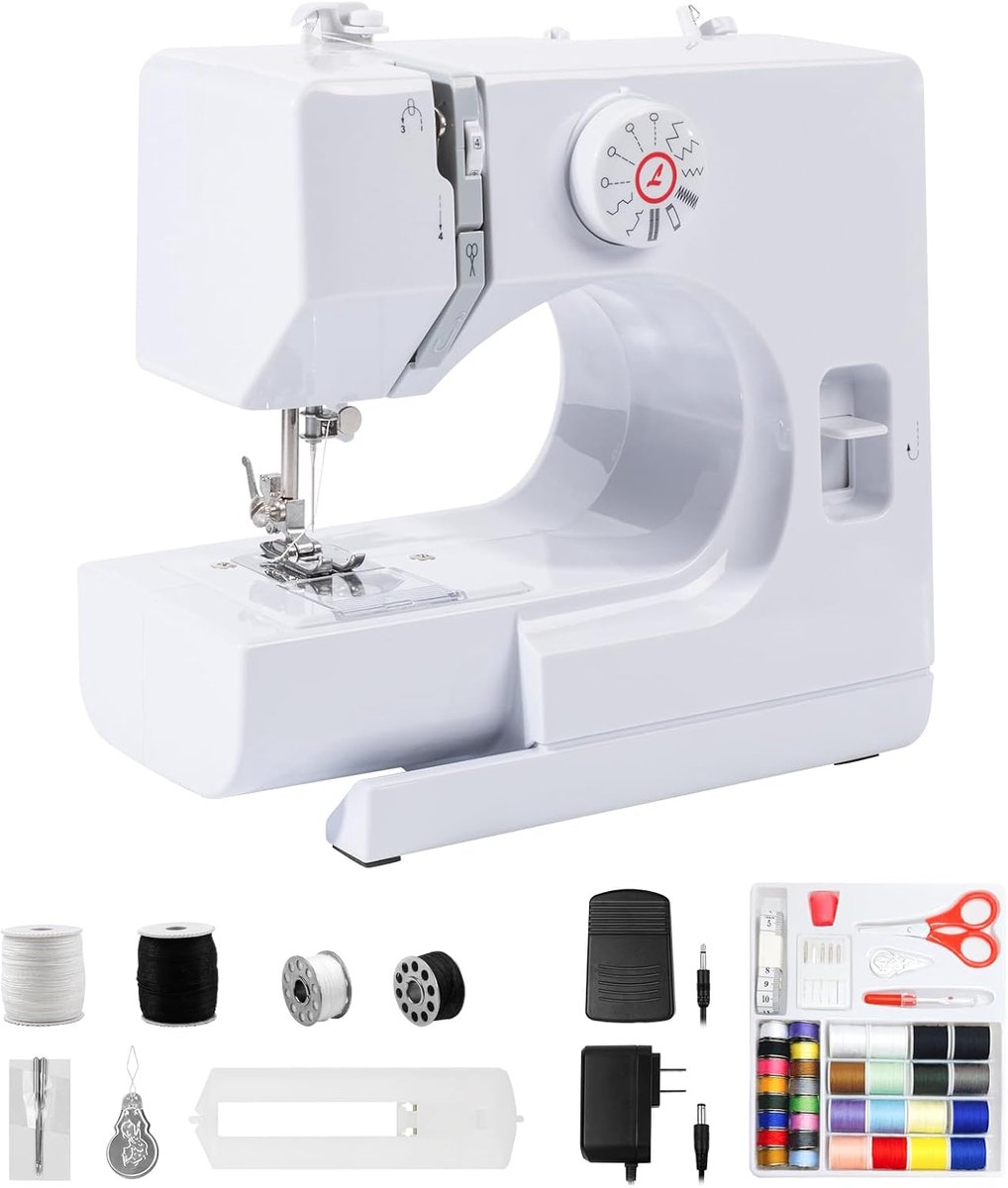 Naai machine voor beginners - mini naaimachine met 14 steken - draagbaar en elektrisch - ShopVlot