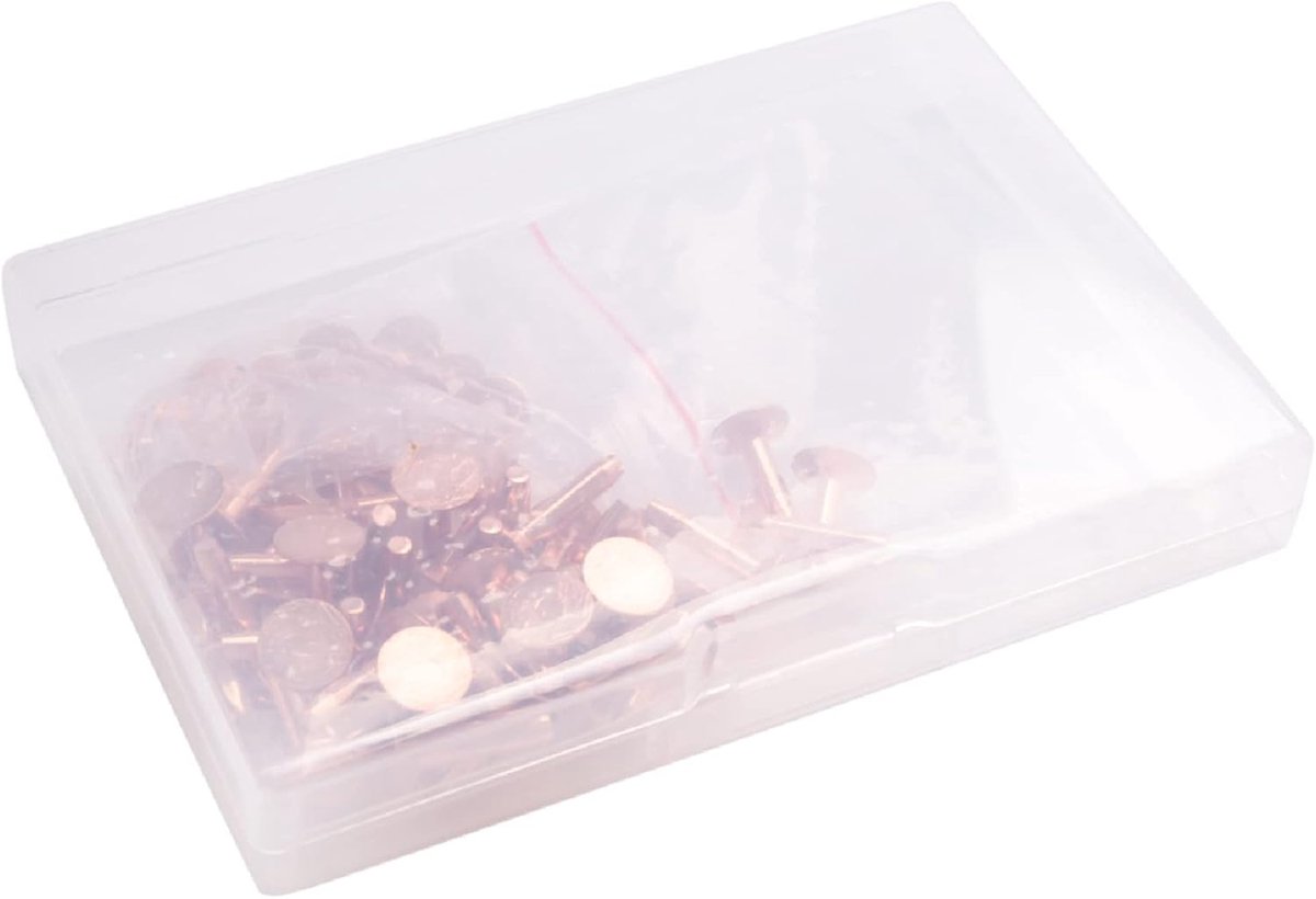 Klinknagels 50 sets - Koper 9/16 inch - Met bijpassende sluitringen - Ideaal voor leerbewerking - ShopVlot