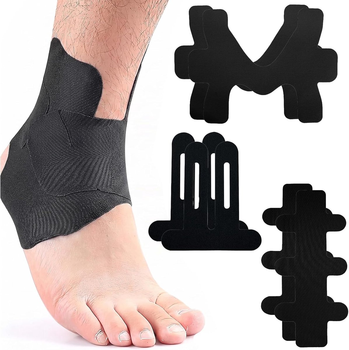 Kinesiotapes voorgesneden voor enkels - waterdichte elastische fysiotape - gemakkelijk aan te brengen - ShopVlot